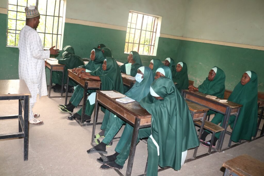 At the Future Prowess Islamic Primary School in Borno, northeast Nigeria, secular education is combined with Islamic studies. Photo credit: Innocent Eteng